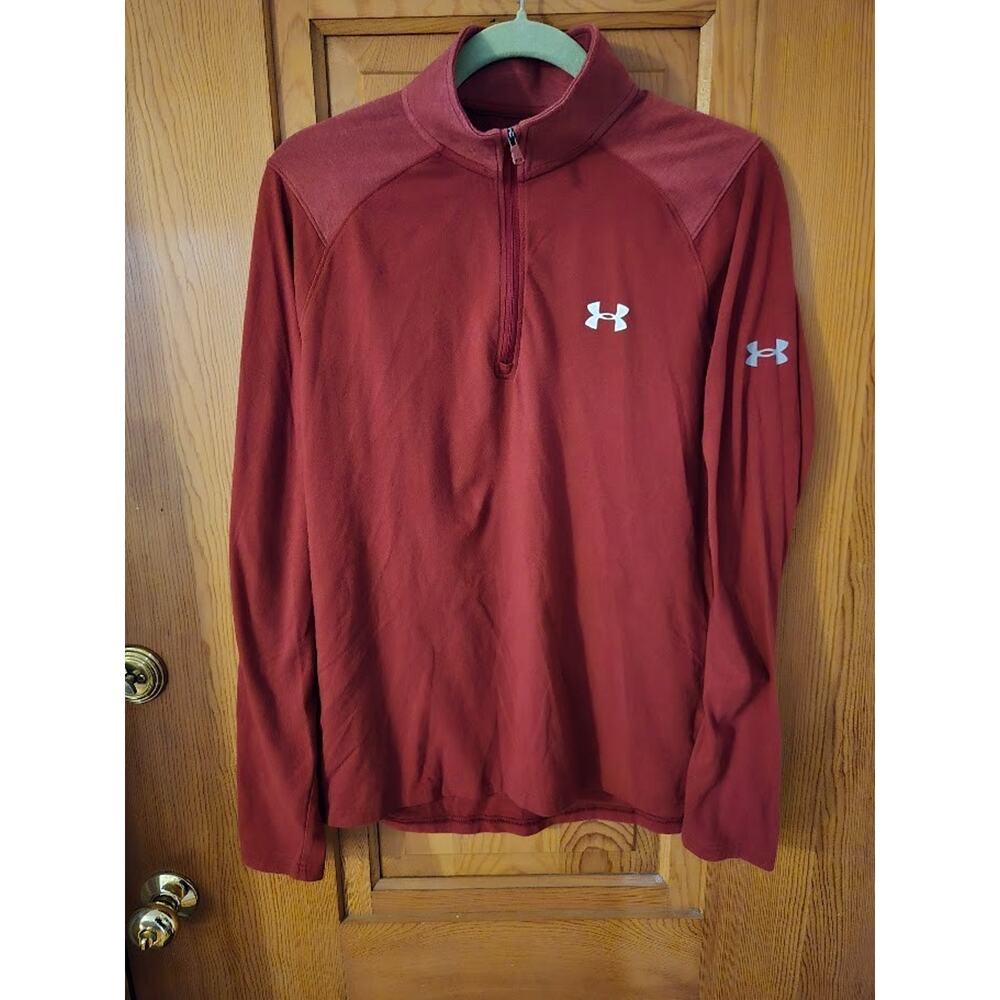 under armour mens medium pullover 1/4 zip loose (suelto) fit cranberry